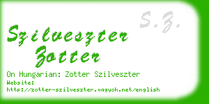 szilveszter zotter business card